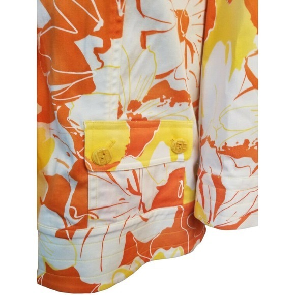 Coldwater Creek Poppy Floral Print Coat Jacket Size Medium Multicolor - Picture 6 of 8